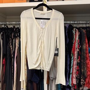 NICHOLAS Cream Ruched Blouse